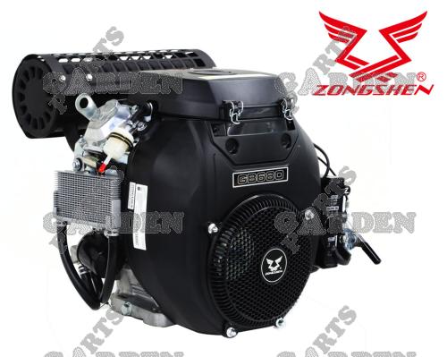 * MOTOR ZONGSHEN GB680 680cc 22 TWIN хоризонтална полуос 25,4 мм (без възможност за допълнителни отстъпки) 